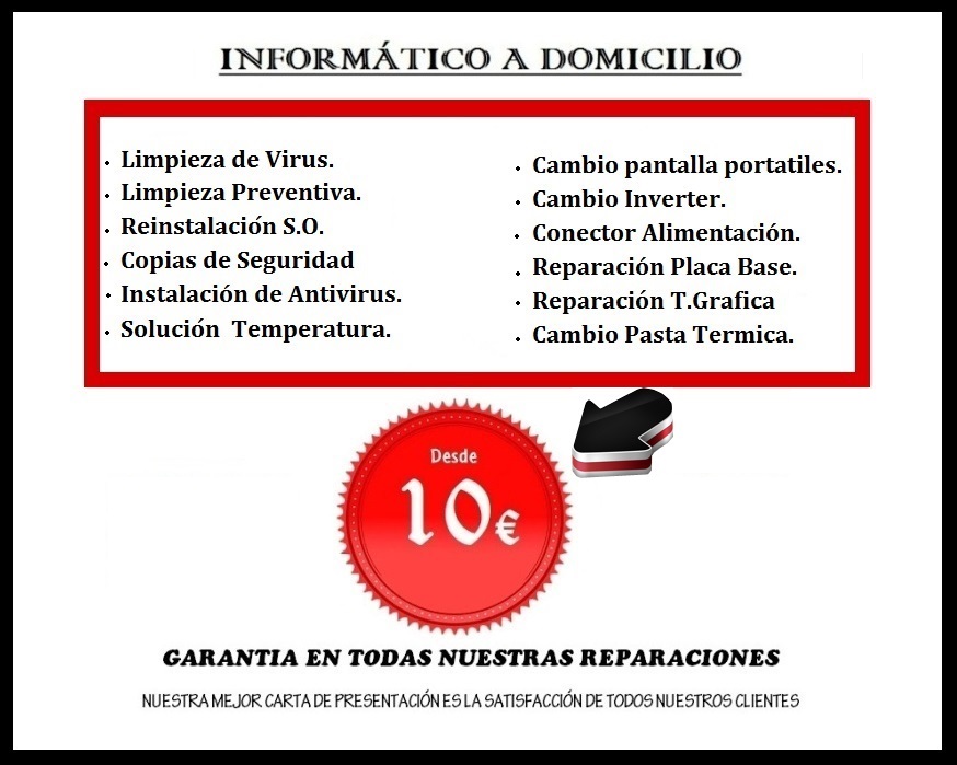 tarifas reparacion de ordenadores